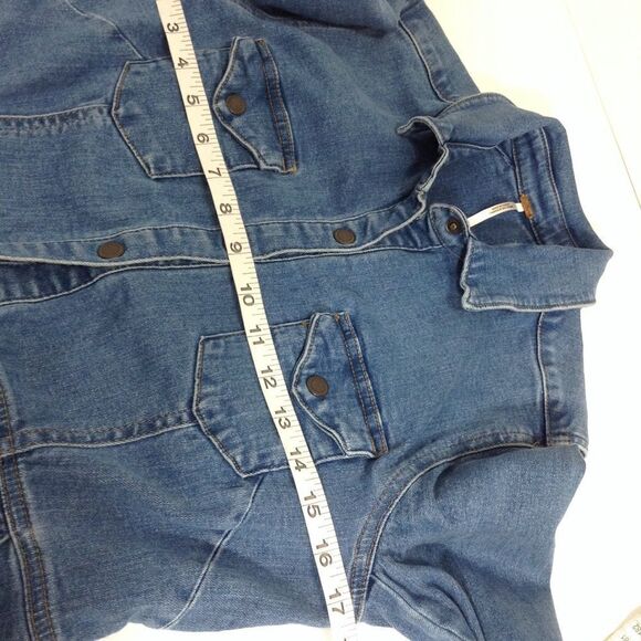 Free People Dynomite Denim Jean Mini Dress Size Medium - Picture 6 of 8